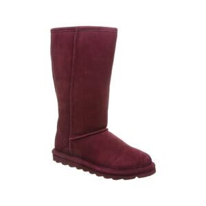 Bearpaw Women 7 Wine Suede Elle Short Classic Boot Faux Fur Lined Winter LB14-14
